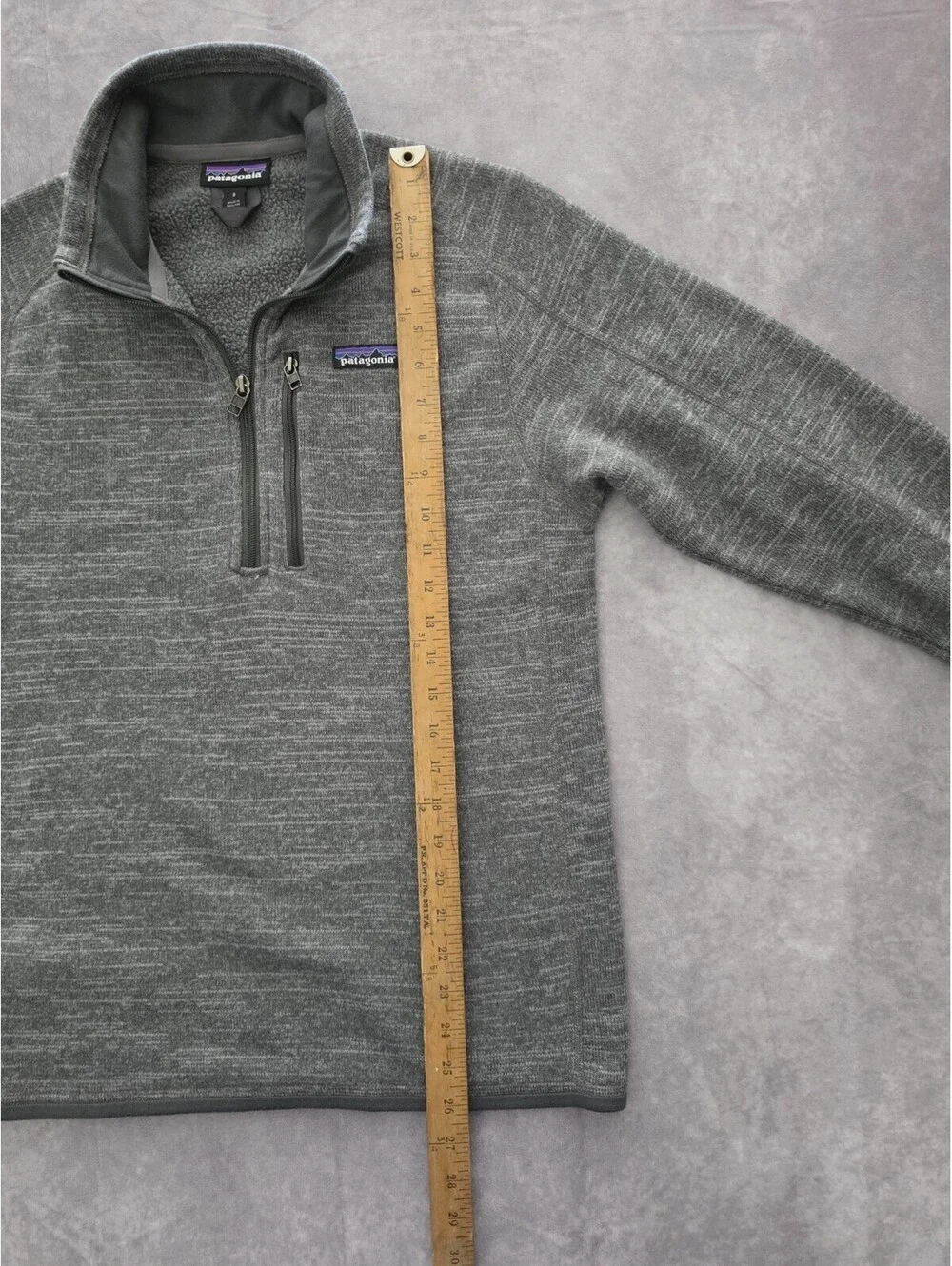 SKU0217 Patagonia Better Sweater 1/4 Zip Pullover Mens Small Gray Fleece Jacket